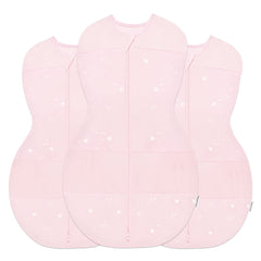 Happiest Baby Sleepea Rose Stars 3-pack front view hip-friendly swaddle.