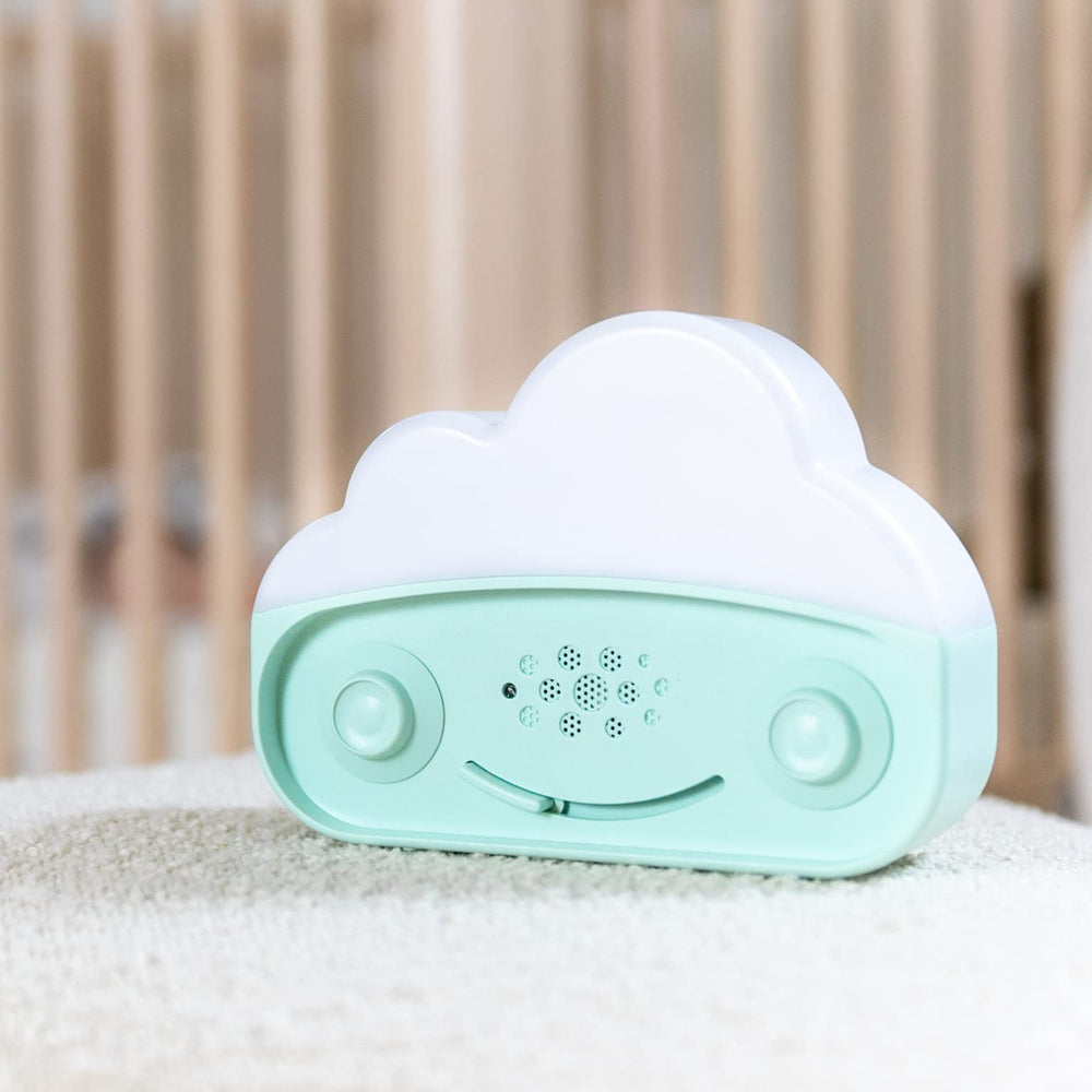 Happiest Baby SNOObie rainbow light teal, colorful nightlight for calm transitions.