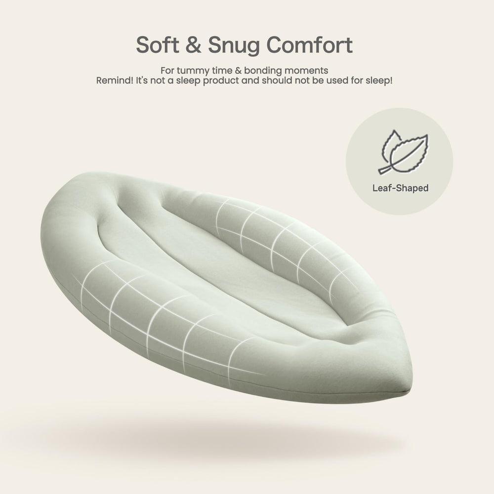 Happle Sunny baby lounger highlights 360° padded sides for safe tummy time