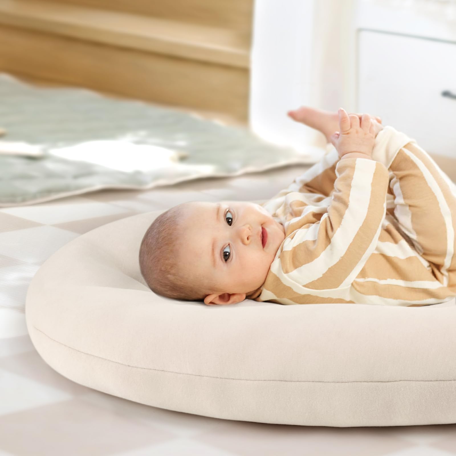 Happle sunny baby lounger used for tummy time use