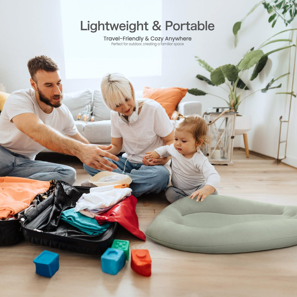 Happle Sunny baby lounger in tummy time position encouraging healthy posture