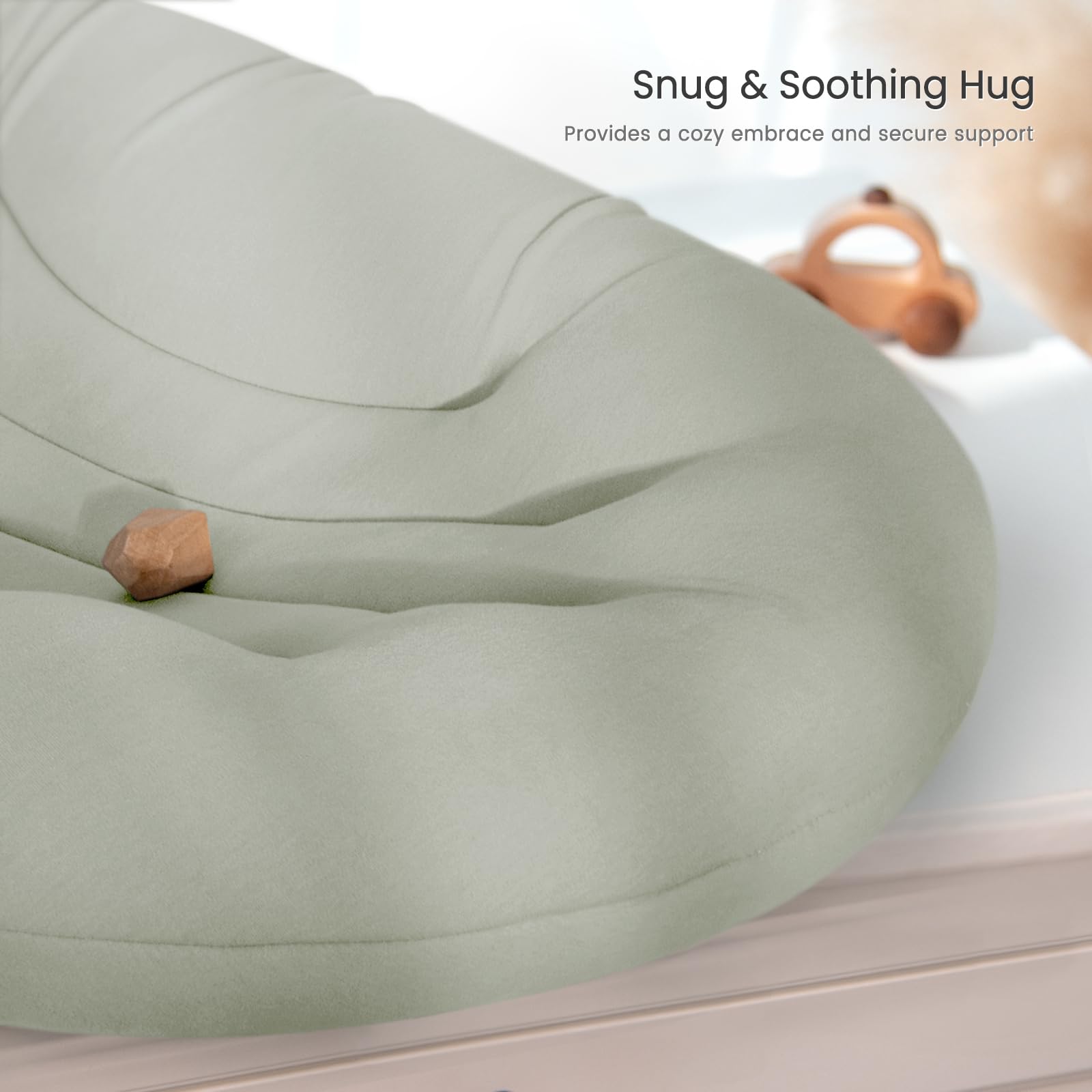Happle sunny baby lounger uses ultra-soft breathable cotton for skin-friendly comfort.