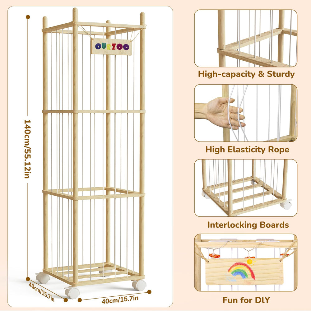 Happnear stuffed animal zoo doors open showing plush storage capacity.