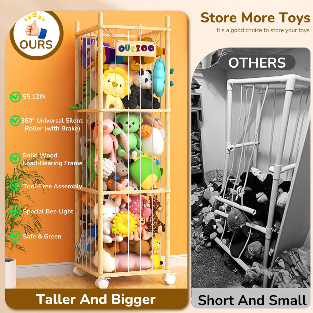 Happnear stuffed animal zoo elastic cord storage keeps plush tidy.