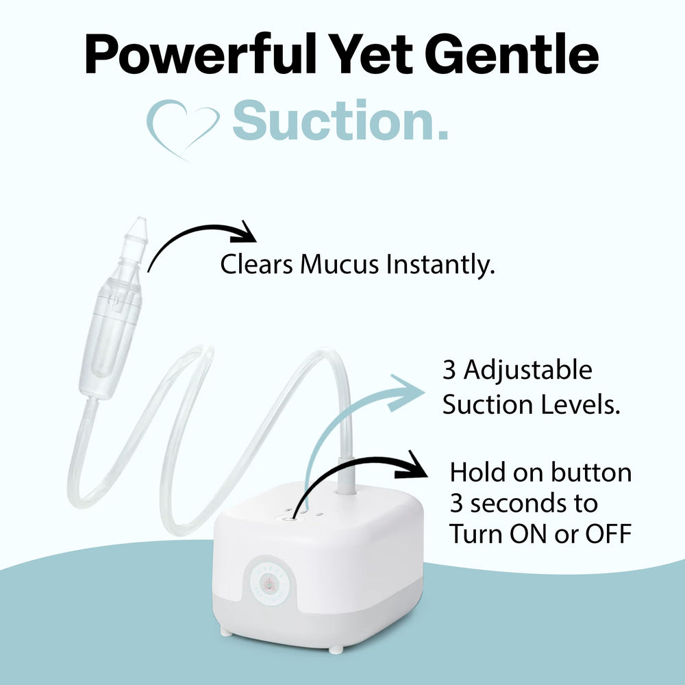 Happy Breathing Suction attachments show two soft tips for babies