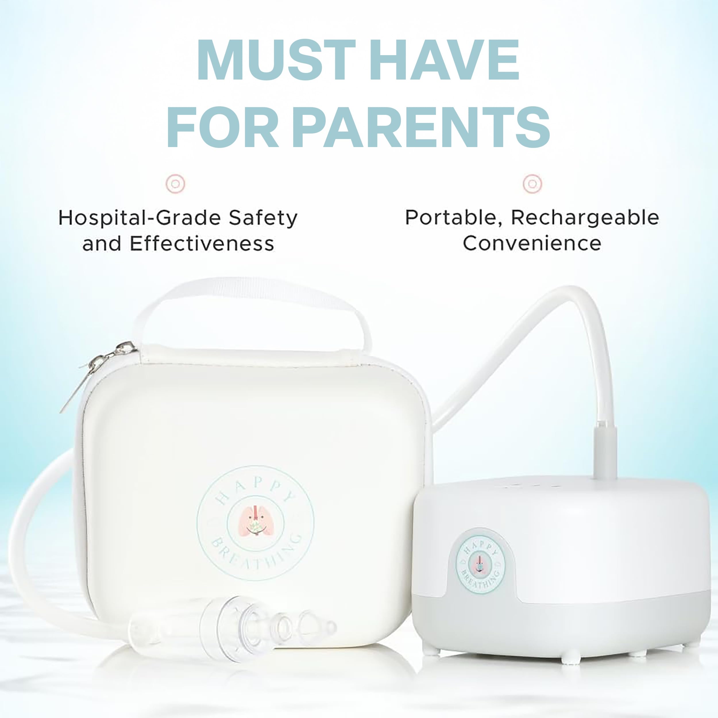 Happy Breathing Suction dishwasher-safe parts simplify hygienic cleaning