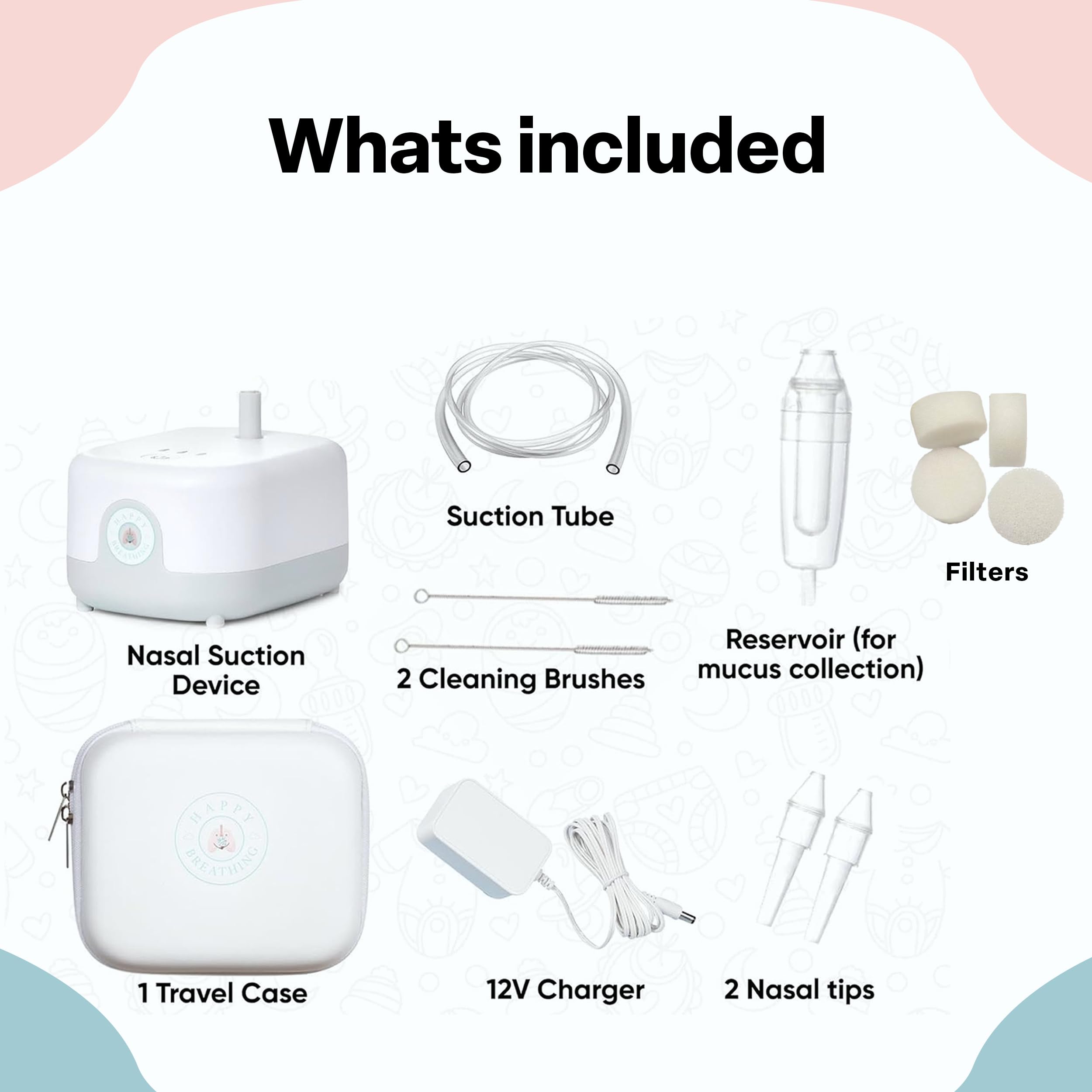 Happy Breathing Suction travel-case keeps accessories organized for parents