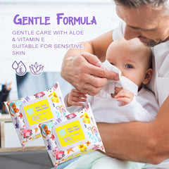 HAPPY BUM baby wipes resealable flip-top shows moisture-lock for quick fresh cleans.