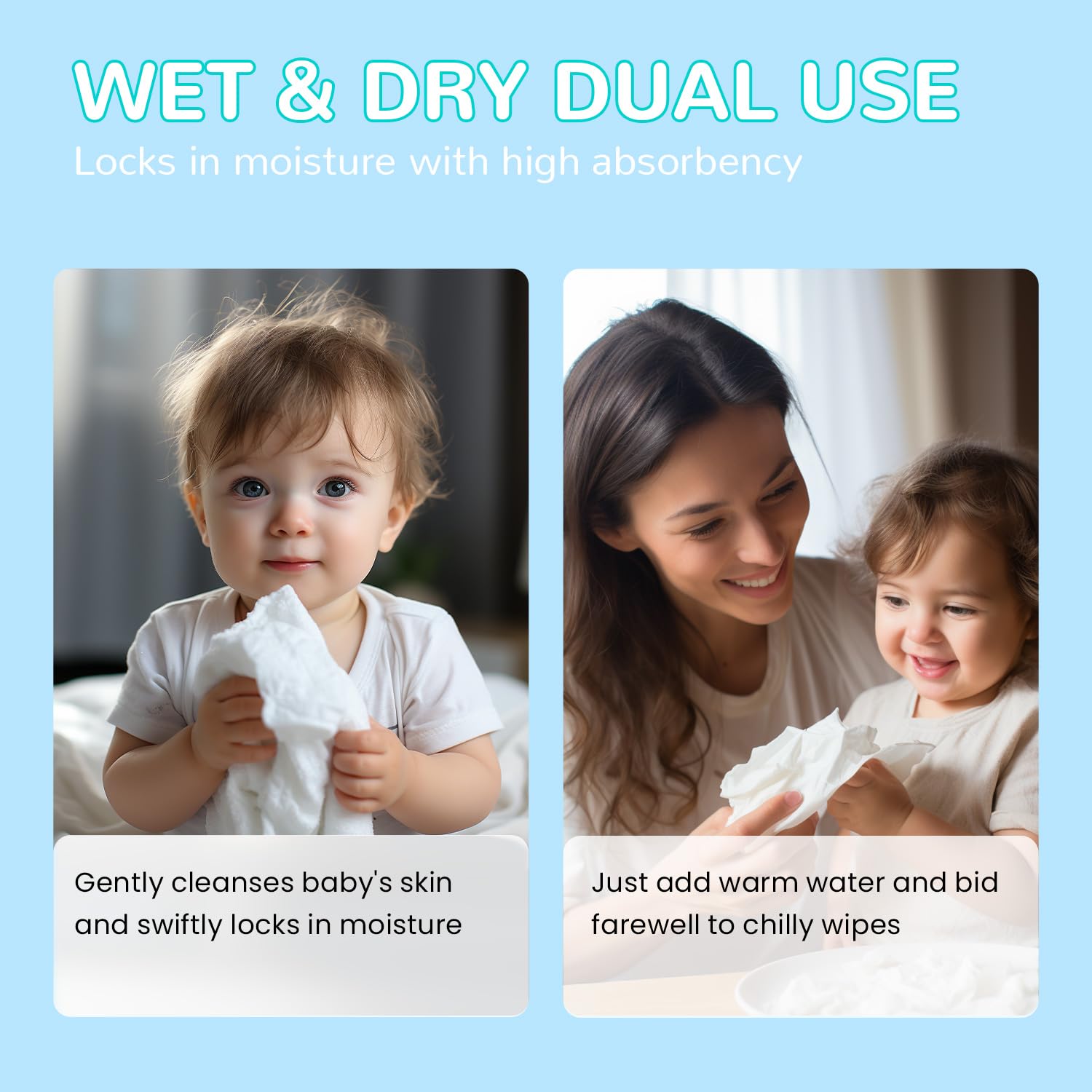 HAPPY BUM wet-and-dry-use wipes versatile for diaper changes and travel messes