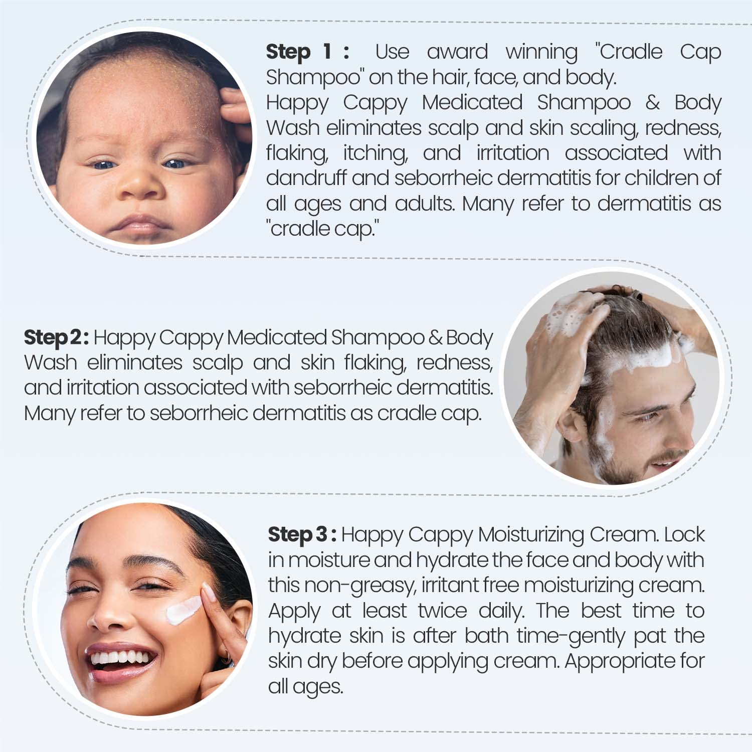 Happy Cappy baby skin care being applied on elbow with daily moisture