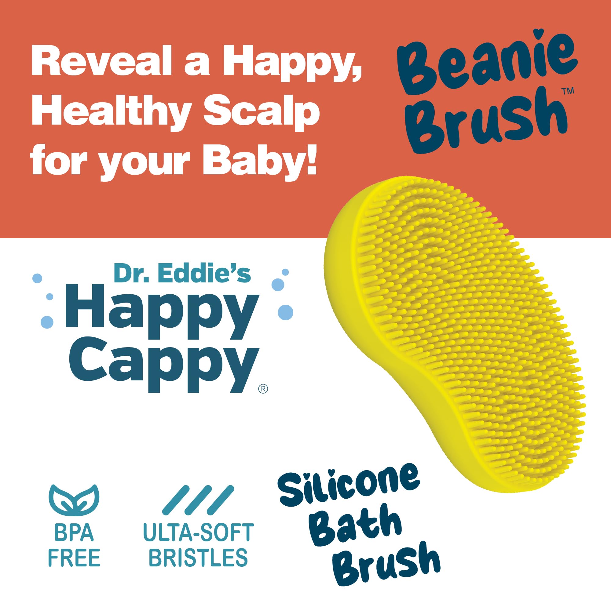 Happy Cappy Beanie Brush uses BPA-free silicone for gentle daily use