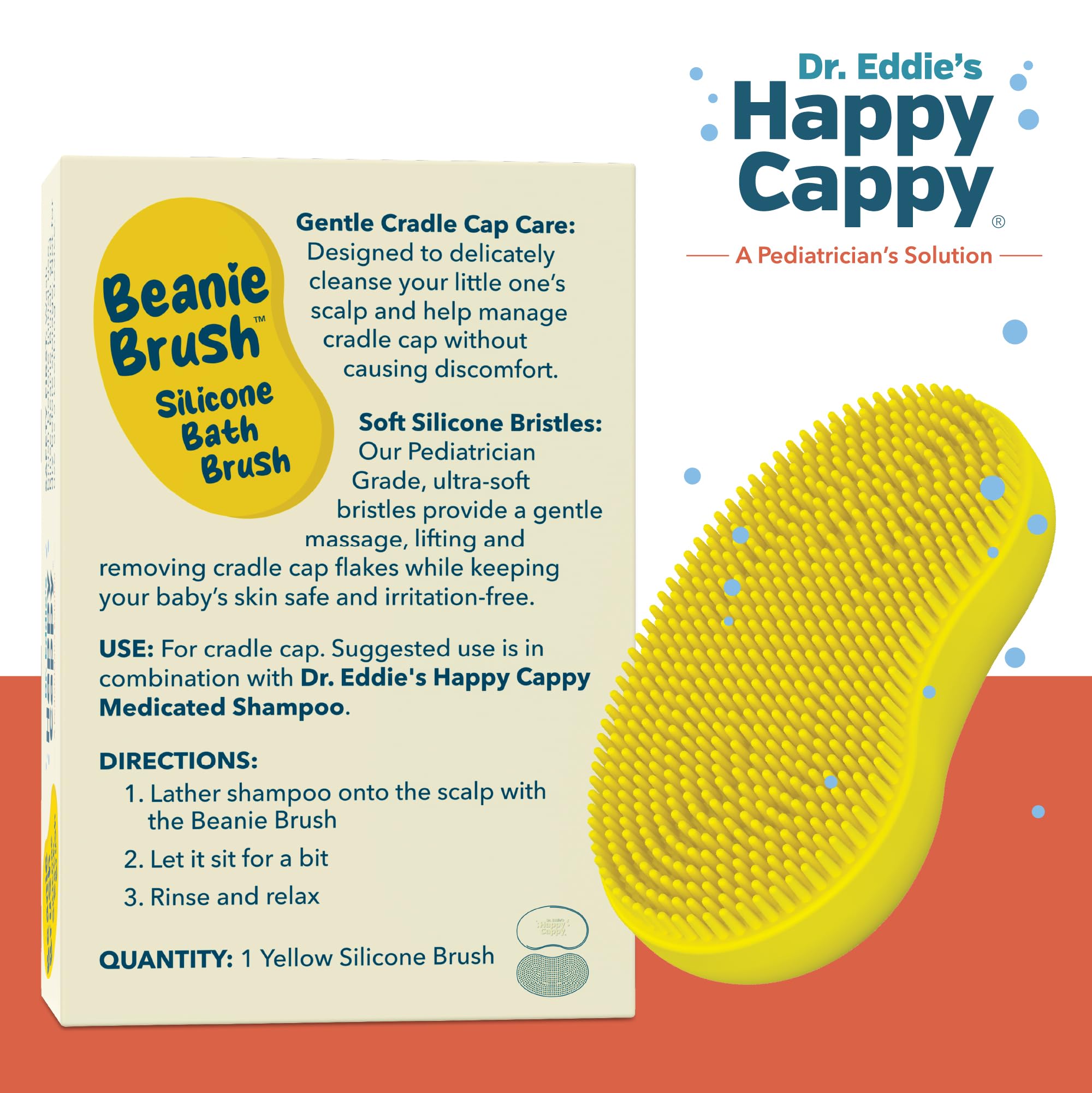 Happy Cappy Beanie Brush ready for travel in diaper bag