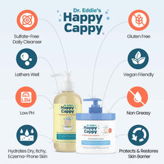 Happy Cappy body wash bottle with airy lather for kids