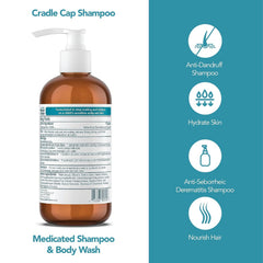 Happy Cappy comb in use for gentle cradle cap detangling and scalp relief.