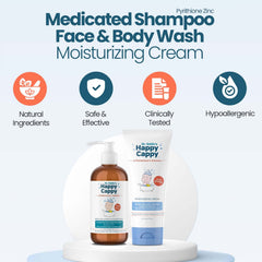 Happy Cappy moisturizing cream jar provides post-bath hydration for kids.