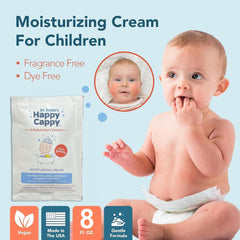 Happy Cappy Moisturizing Cream licorice-root ingredient closeup for soothing redness.