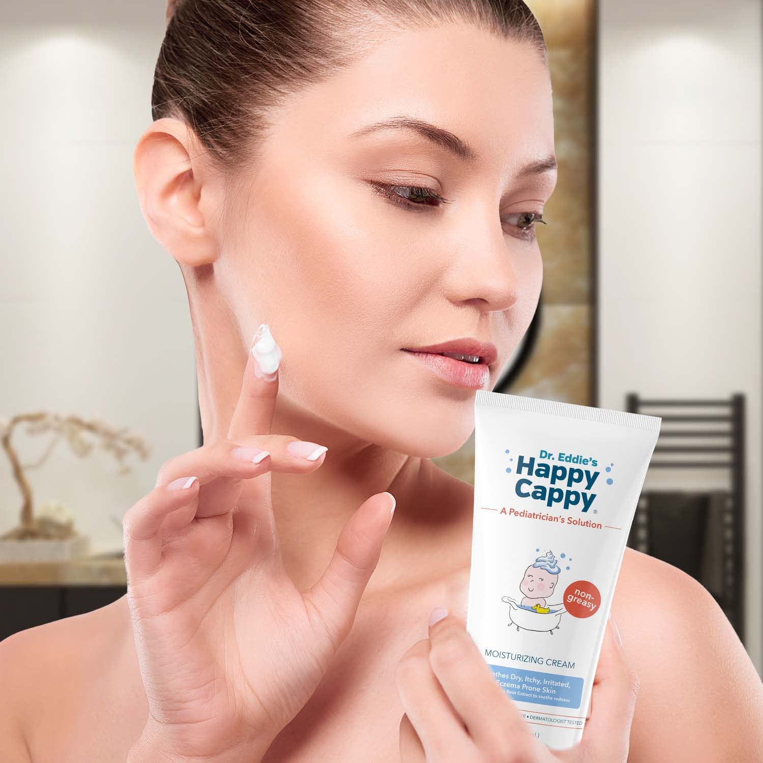 Happy Cappy packaging shows four-pack convenience for families