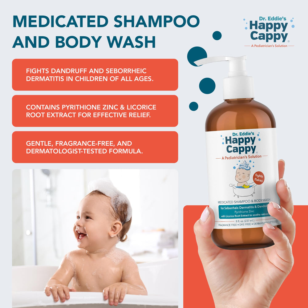 Happy Cappy moisturizing eczema cream—twice-daily hydration after bath time.