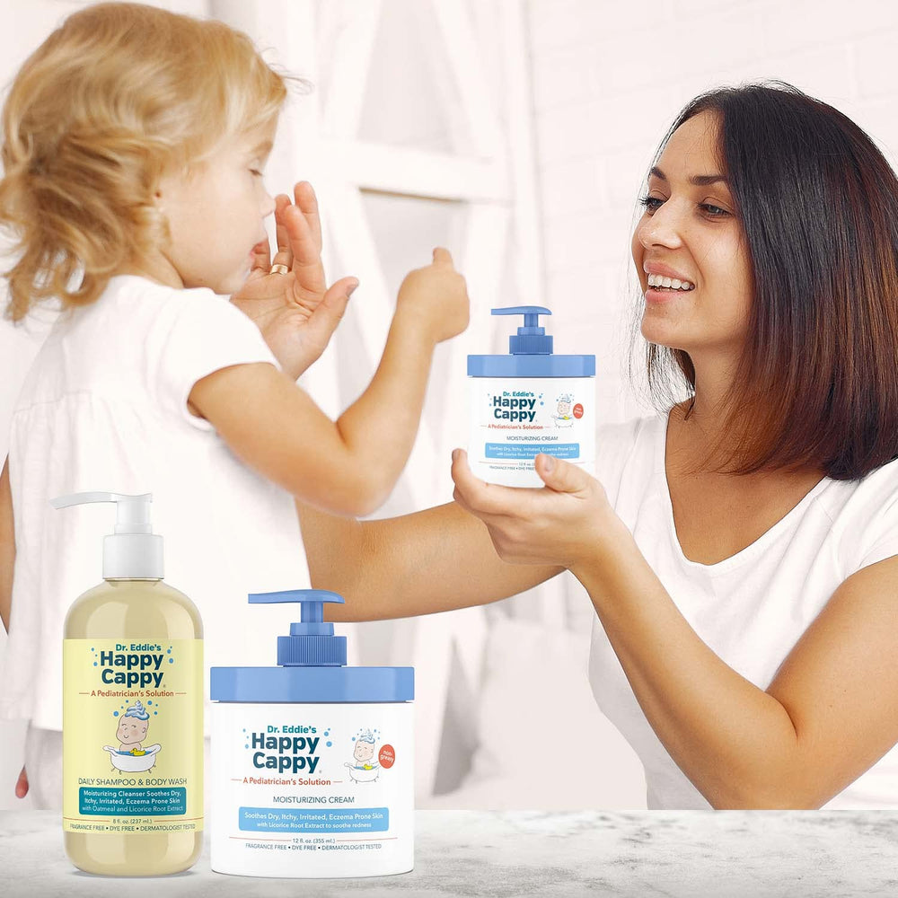 Happy Cappy pediatrician-designed packaging communicates trusted family skincare