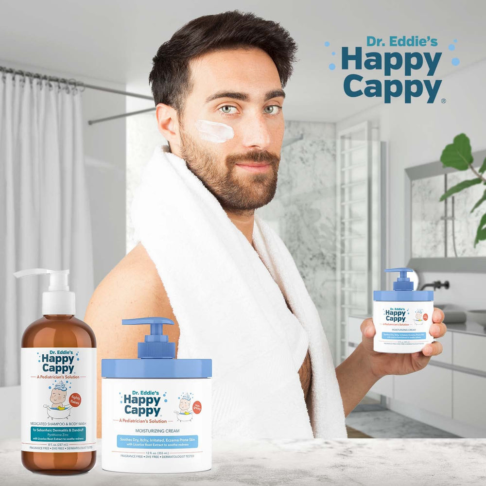 Happy Cappy pediatrician-designed packaging signaling trusted kid-safe skincare