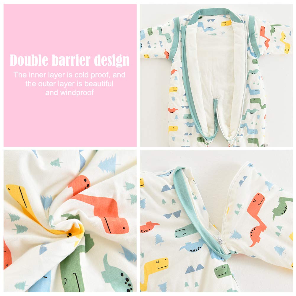 Happy Cherry sleep sack with tog options shows two warmth levels for varying room temps