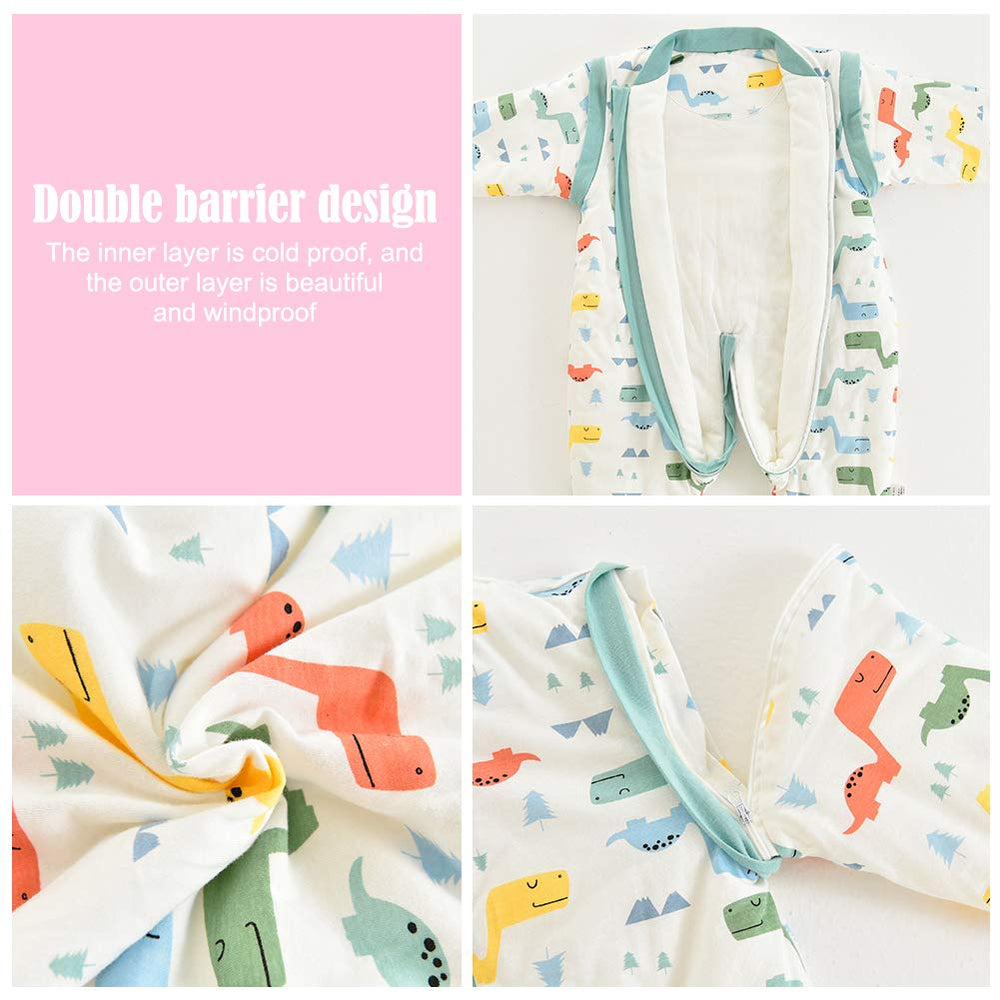 Happy Cherry sleep sack with tog options shows two warmth levels for varying room temps