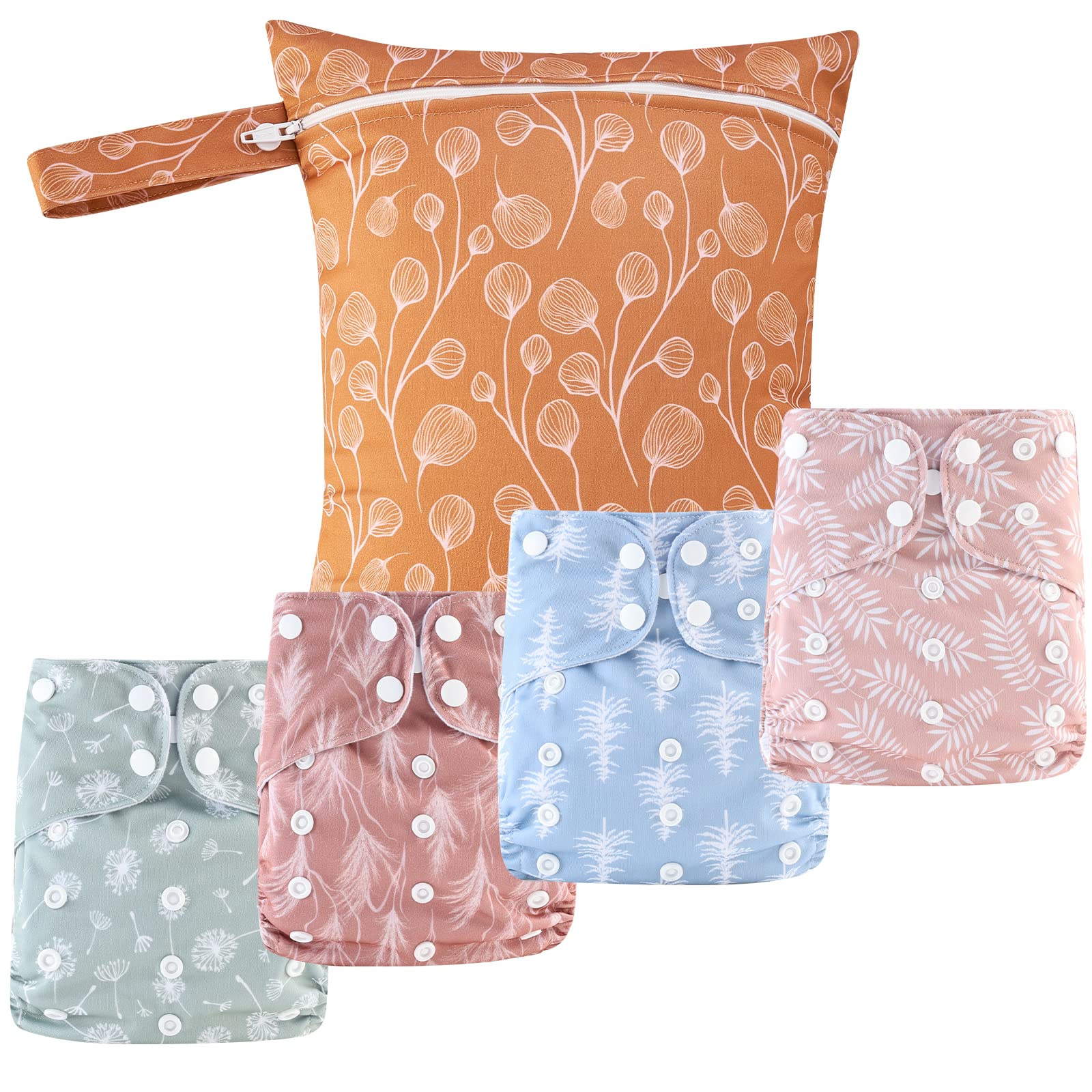 Happy Flute 9-sets newborn cloth pocket diaper kit ready for everyday use.