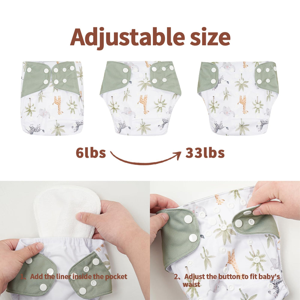 Happy Flute adjustable-diaper wrap on baby showing leak-proof protection