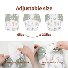Happy Flute adjustable-diaper wrap on baby showing leak-proof protection