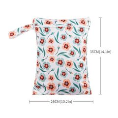 Happy Flute Daisy wet bag top open highlighting easy access and quick packing