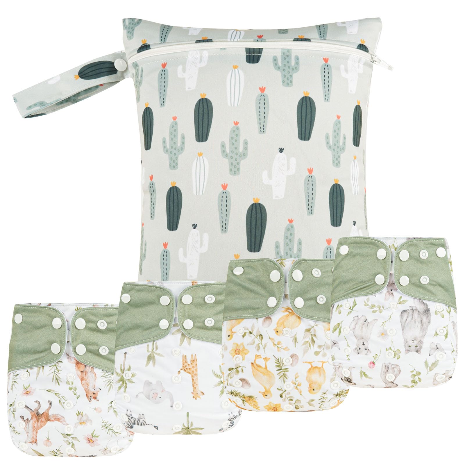 Happy Flute newborn cloth diaper pocket set demonstrates adjustable fit for growing babies
