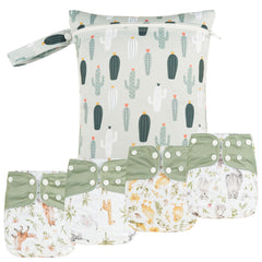 Happy Flute newborn cloth diaper pocket set demonstrates adjustable fit for growing babies