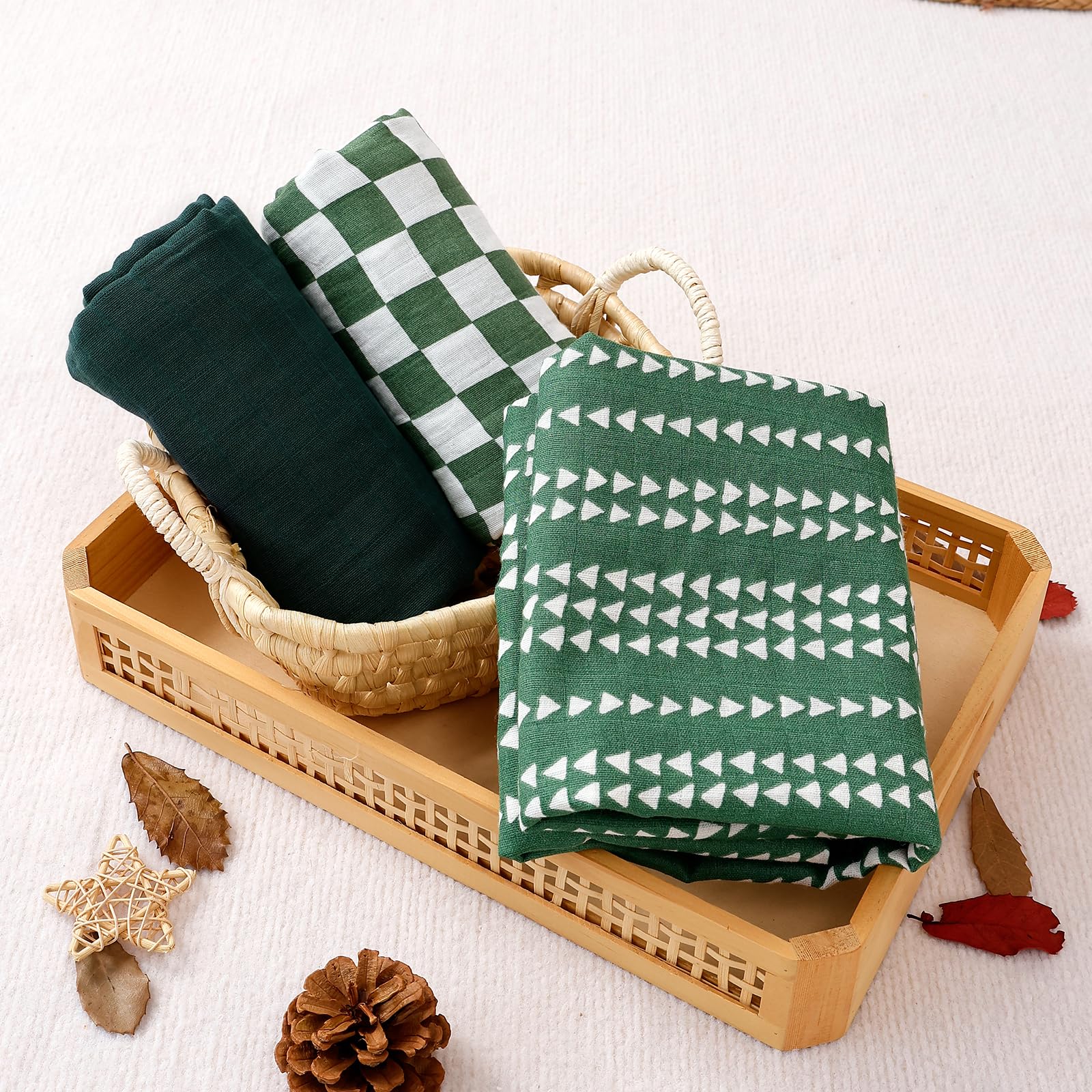 Happy Flute swaddle blankets used as tummy-time blanket for play