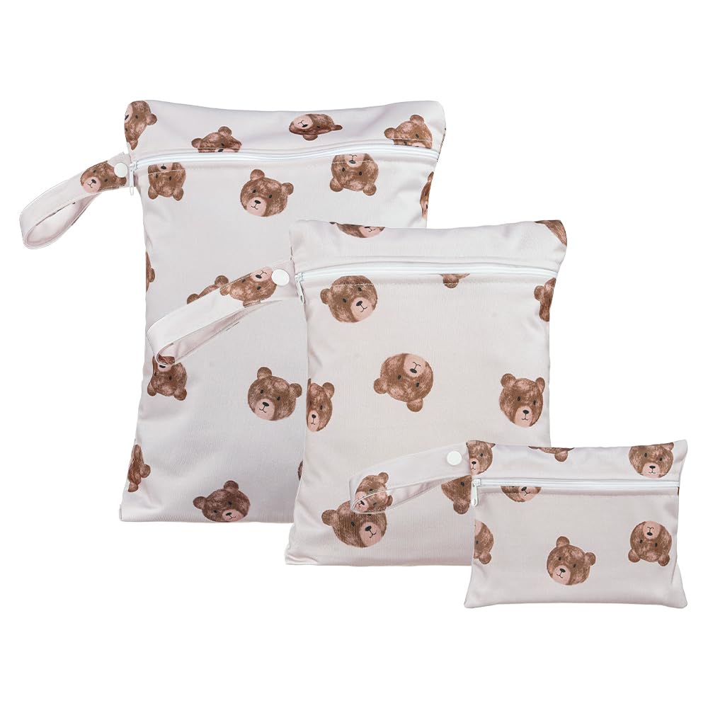 Happy Flute wet bag main shot shows versatile three sizes for travel organization