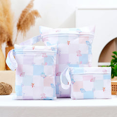 Happy Flute wet bag small cosmetics size keeps makeup organized on trips.