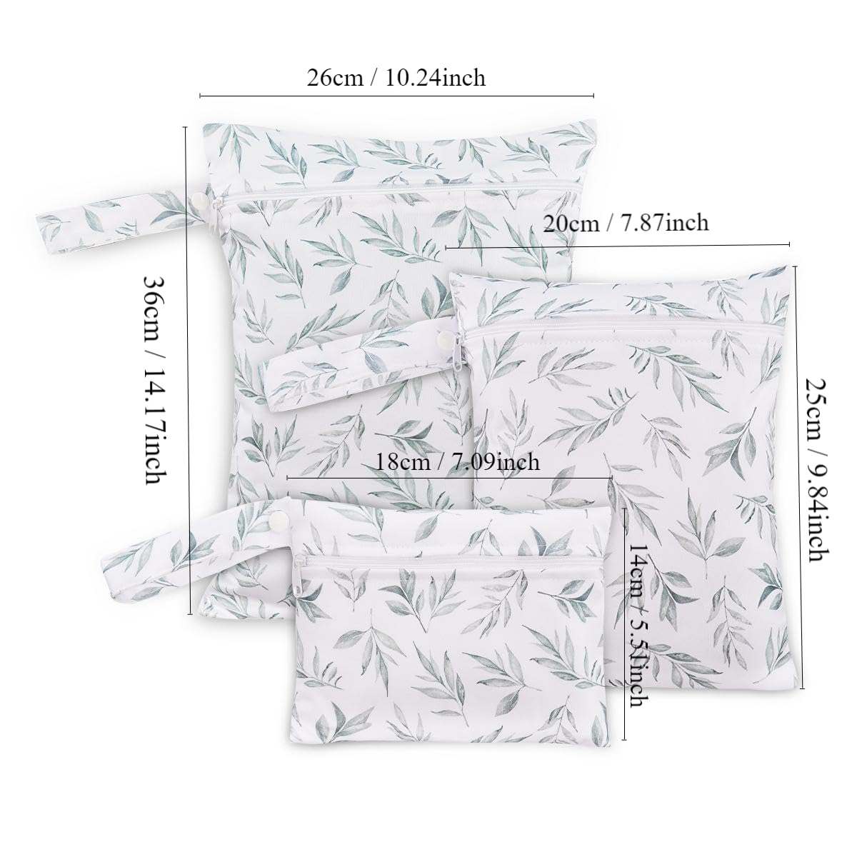 Happy Flute wet bag three-set durable-material emphasizes long-lasting reuse.