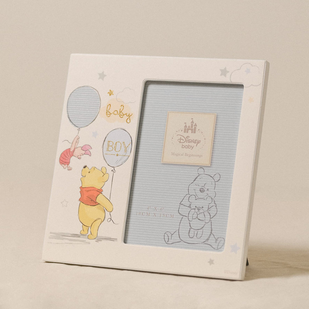 Happy Homewares 7.3-inch frame fits nursery shelves and desks