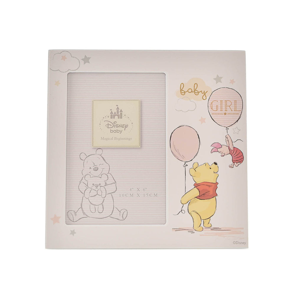 Happy Homewares Magical Beginnings frame gold lettering detail adds an elegant touch for newborn keepsakes