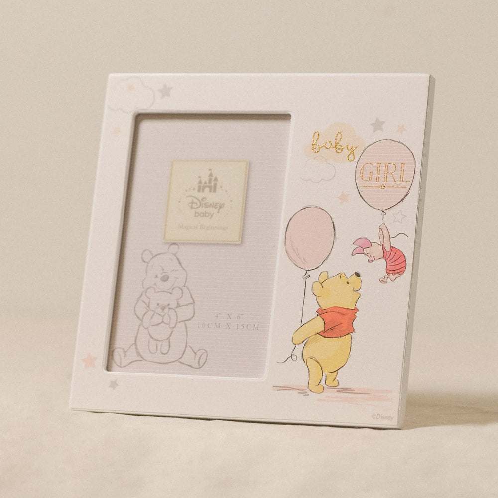Happy Homewares Magical Beginnings frame Winnie the Pooh and Piglet scene for baby photo display