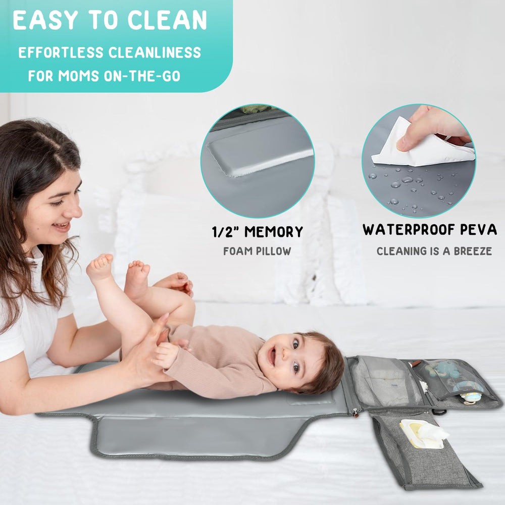 Happy Nest changing pad waterproof PEVA surface ready for quick cleanups
