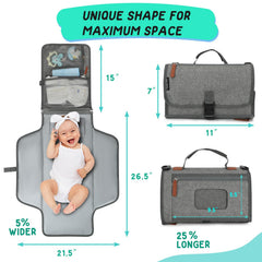 Happy Nest memory foam surface provides soft support during diaper changes