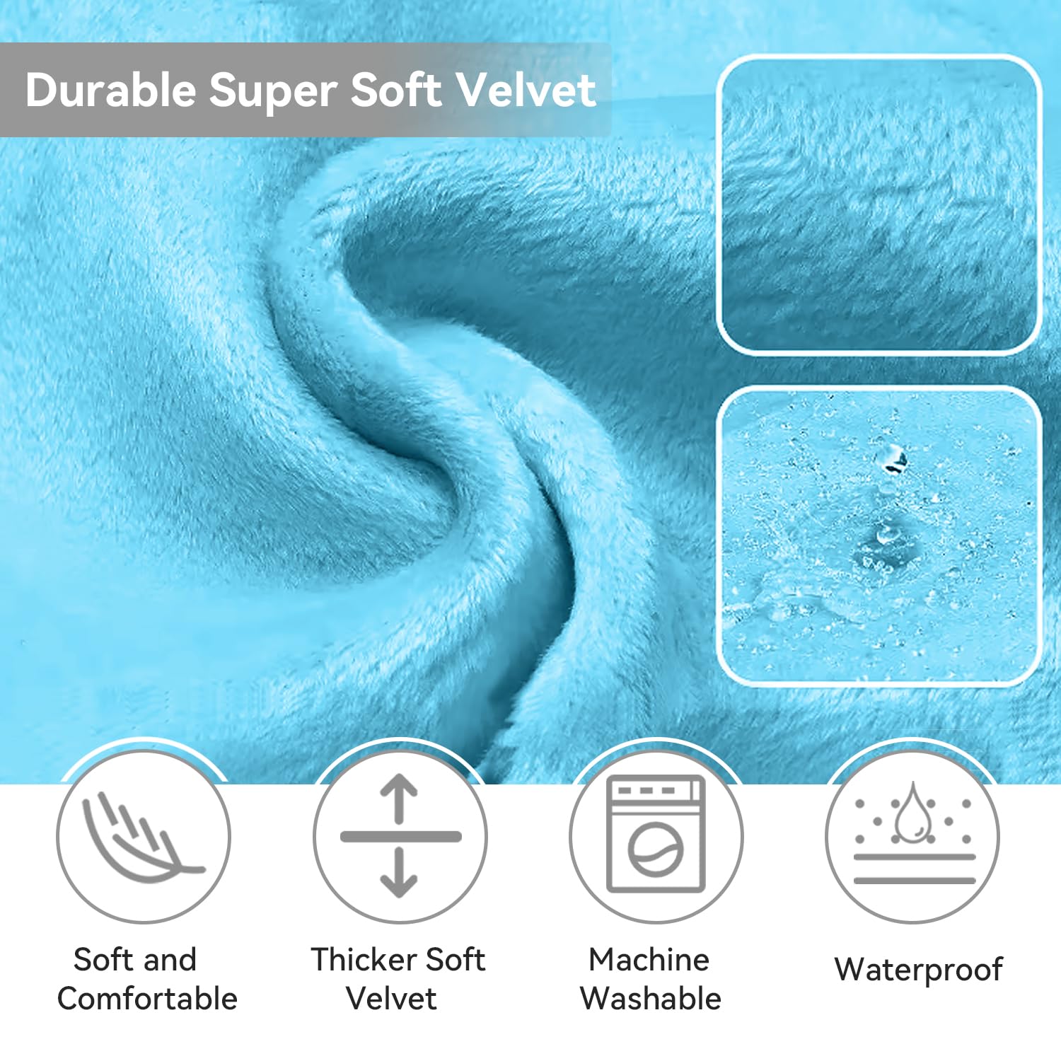 Happy Nest soft velvet texture provides breathable comfort during travel.