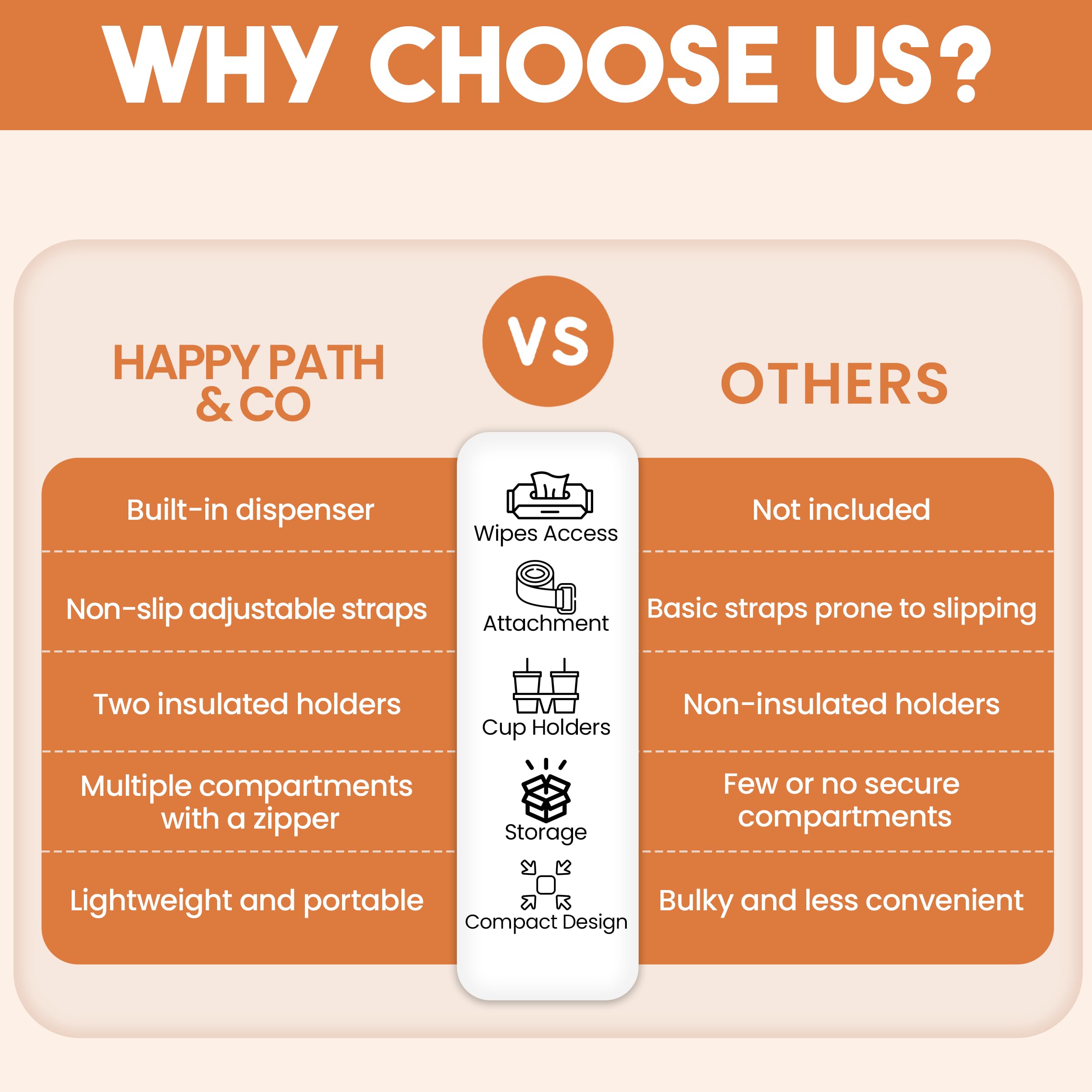 Happy Path & Co clear phone pocket offers quick access during stroller outings.