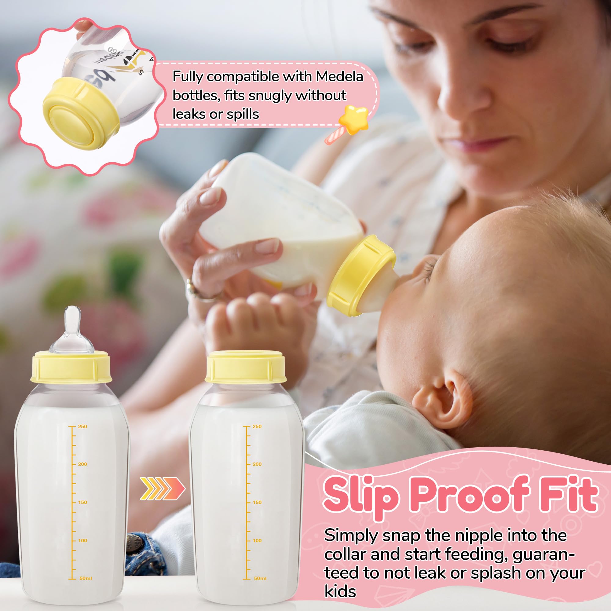 HappyAlley replacement nipples collars ensure quick fixes during bottle prep.