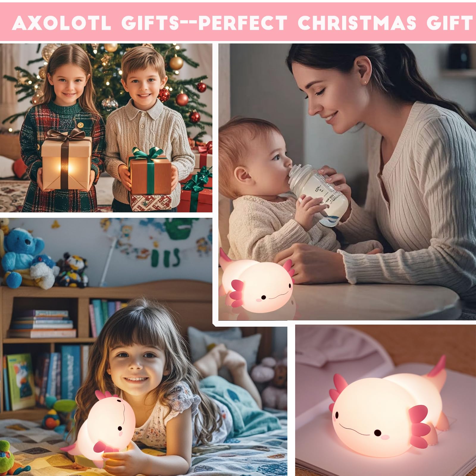 HAPPYBAG Axolotl Night Light makes a cute gift for kids' rooms