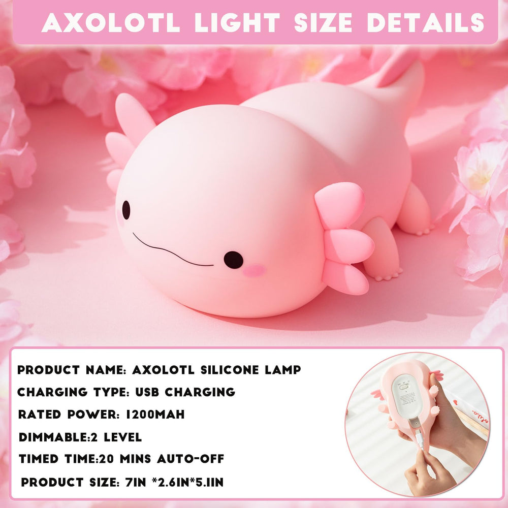 HAPPYBAG Axolotl Night Light 20-minute timer supports easy bedtime routine