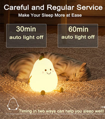 HAPPYBAG dimmable pear night light provides adjustable colors for smoother bedtimes.