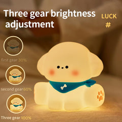 HAPPYBAG Dog Lamp soft silicone material feels safe and pinchable for babies.