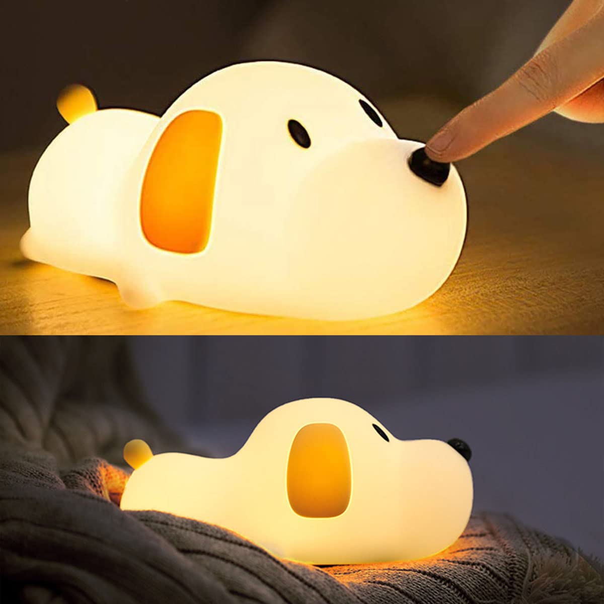HAPPYBAG Kids Night Light dog-lamp glows softly for bedtime comfort.