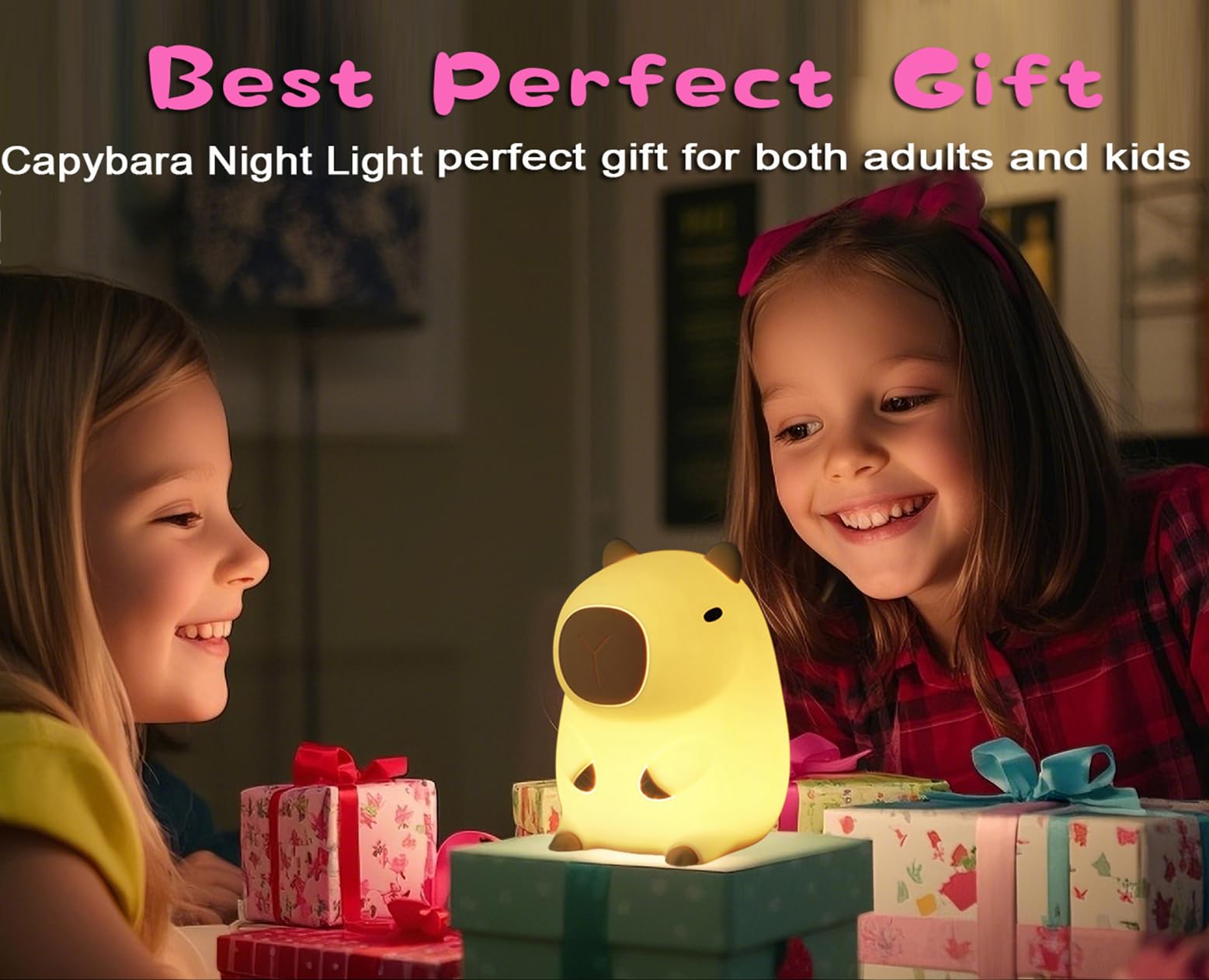 HappyBag Nursery-capable Capybara Light in soft scene for soothing ambience.